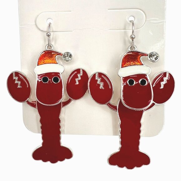 Rarelove Christmas Lobster Earrings Gift Set With Card Red Bow NWB - Picture 2 of 9